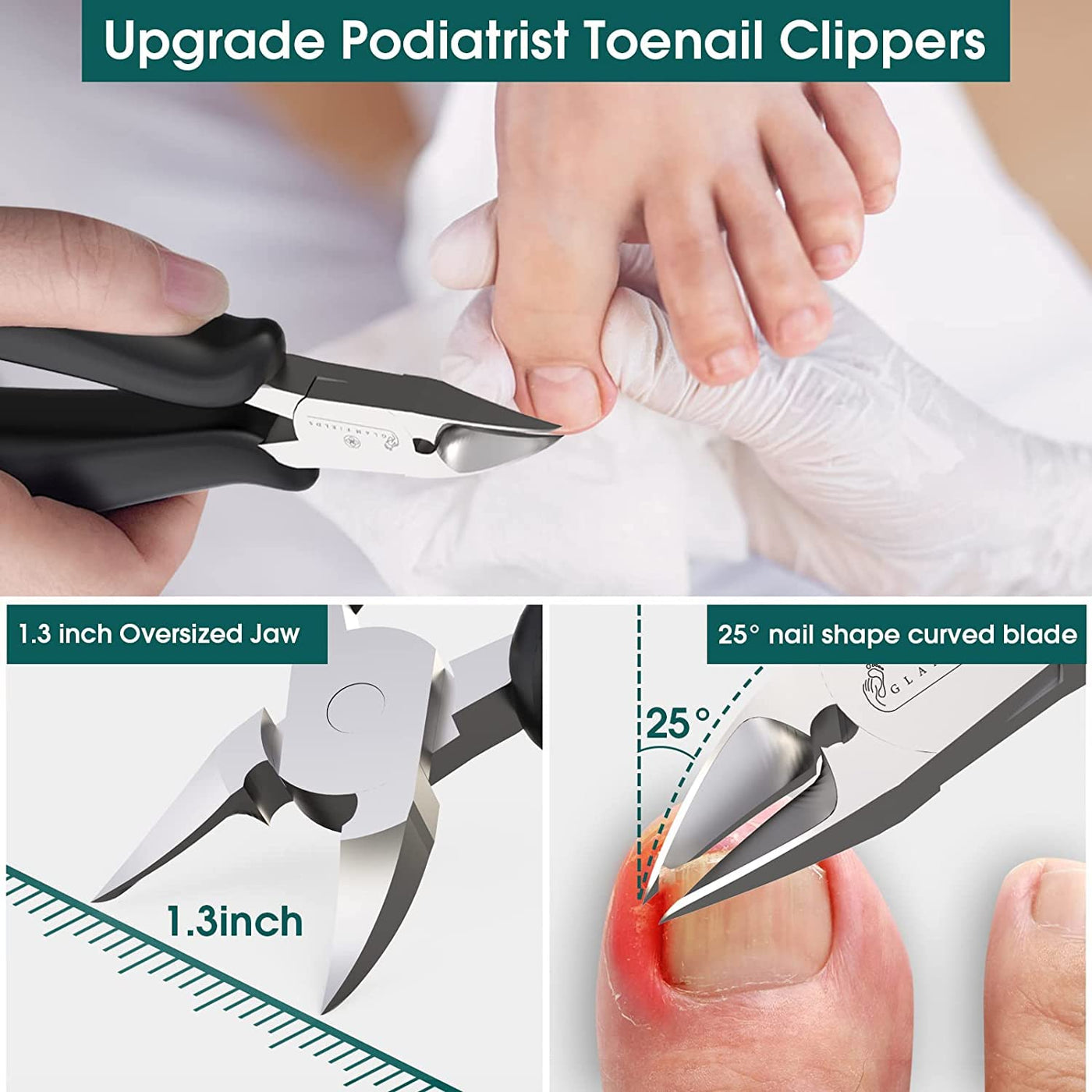Toe Nail Clippers Set for Thick and Ingrown Nails, Podiatrist