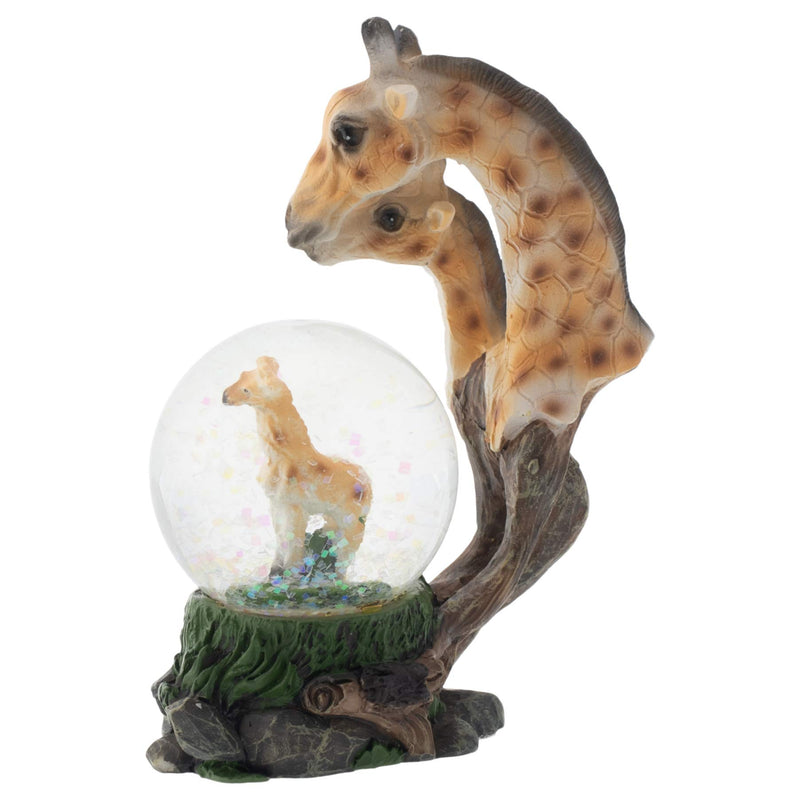 NewNest Australia - Elanze Designs Giraffe Family on Plains Figurine 45MM Glitter Water Globe Decoration 