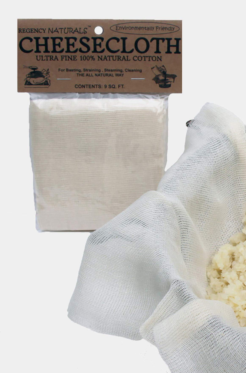 NewNest Australia - Regency Wraps Natural Ultra Fine Cheesecloth 100% Cotton, For Basting Turkey and Poultry, Straining Soups and Sauces & Making Cheese, single pack, 9 Sq.Ft Single Pack, 9 sq. ft. 