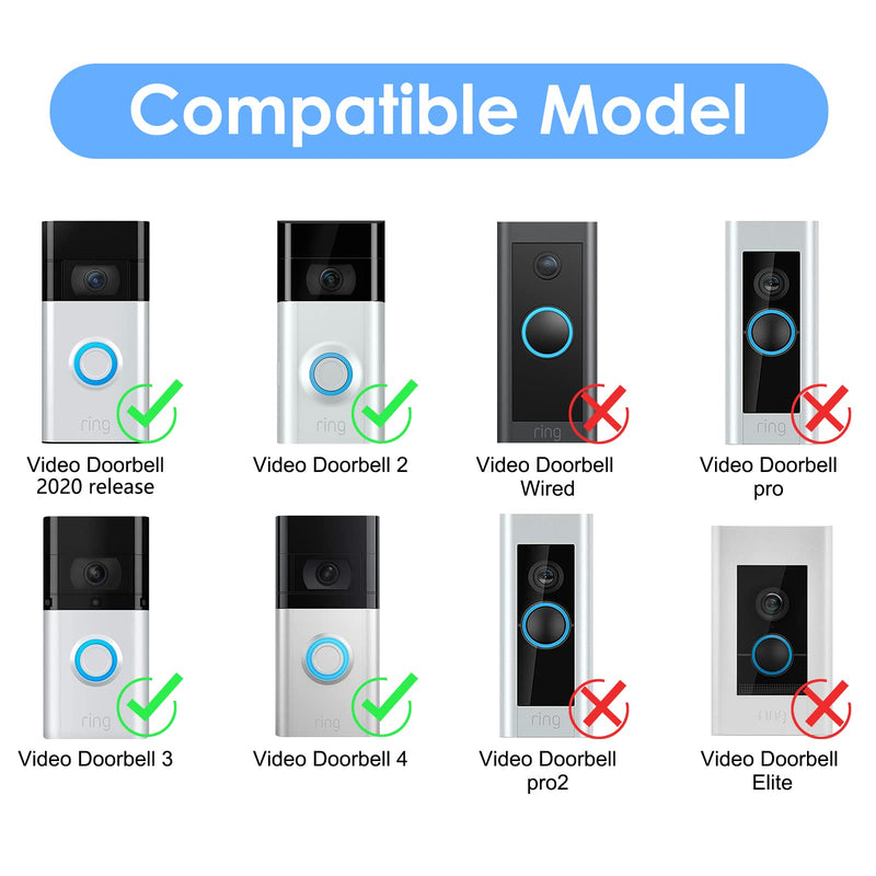 RIOVO Adjustable 30 to 55 Degree Doorbell Angle Mount Compatible with Video Doorbell 1st / 2st / 3st / 4st / (2020 Release), Replacement Angle Adjustment Adapter Mounting Bracket Wedge Kit - NewNest Australia