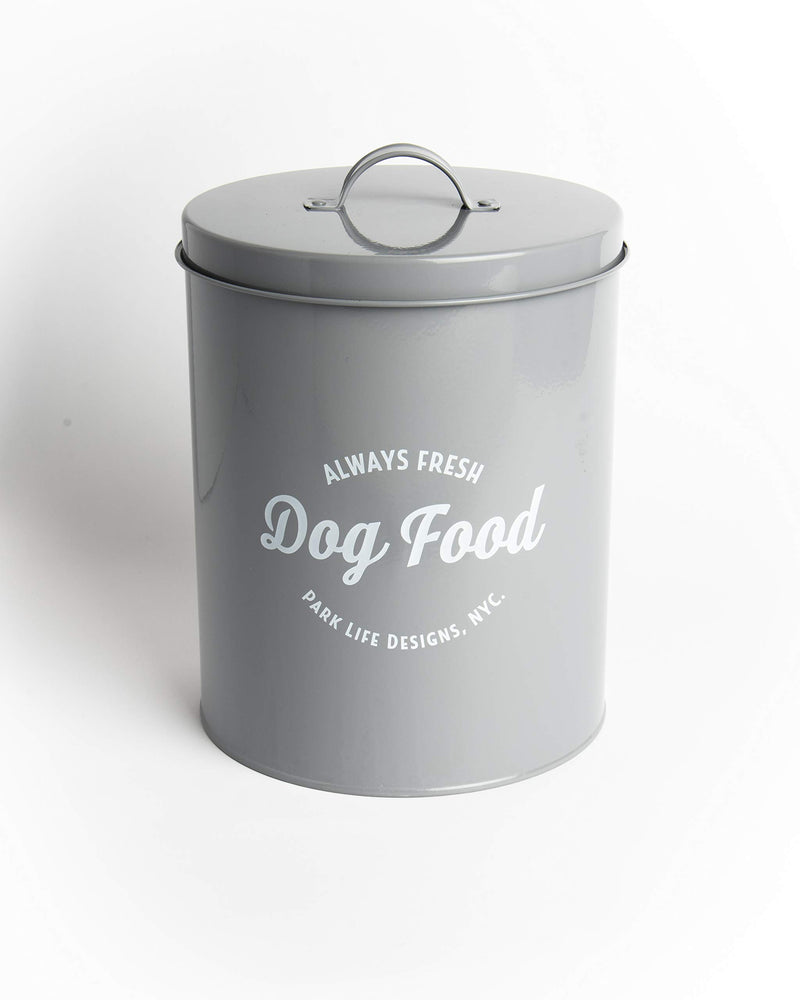 NewNest Australia - Park Life Designs Wallace Treat Tin, Stylish Enamel-Coated Carbon Steel Canister for Treats and More, Airtight Silicone Seal Gray 