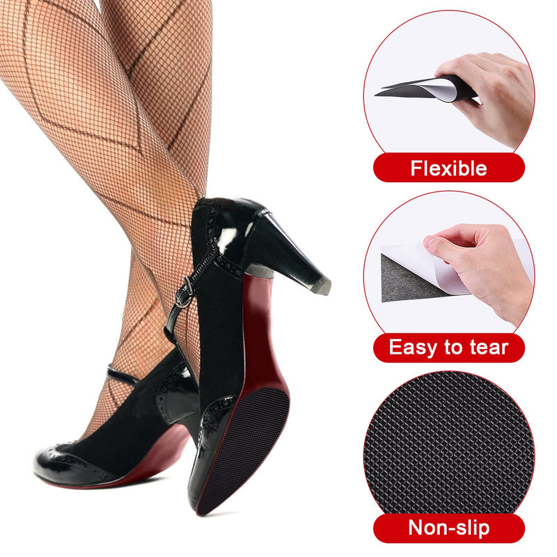 6Pcs 10.5"x3.9” Shoe Sole Protectors, Self-Adhesive Non-Skid Shoe Pads Rubber Shoe Bottom Grip Pads Noise Reduction Shoes Cushion Non-Slip Shoe Sole Pads for High-Heels Shoes, Black - NewNest Australia