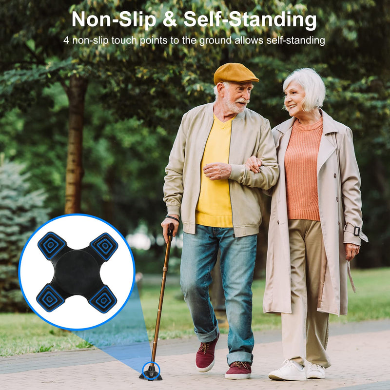 supregear Rubber Cane Tip with 4 Prong, 19 mm Quad Rubber Cane Tip Replacement Non-Slip Self Standing Cane Foot for Walking Cane Crutch Folding Cane Accessory, 1 Pack - NewNest Australia