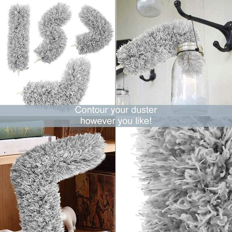 HEOATH Microfiber Feather Duster with Extendable Pole, 30-100 inches Extra Long Cobweb Duster for Cleaning, Bendable Head, Non-Scratch, Washable Duster for Ceiling, Fan, Furniture 100 Inch - NewNest Australia
