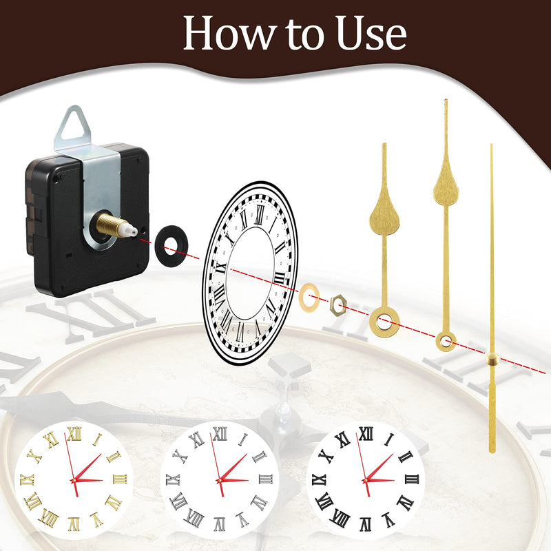 Kigeli 6 Pieces Quartz DIY Wall Clock, 6 Clock Numerals Kit, Movement Mechanism Battery Operated Clock Motor Kit with 8 Different Pairs of Hands for DIY Clock Repair - NewNest Australia