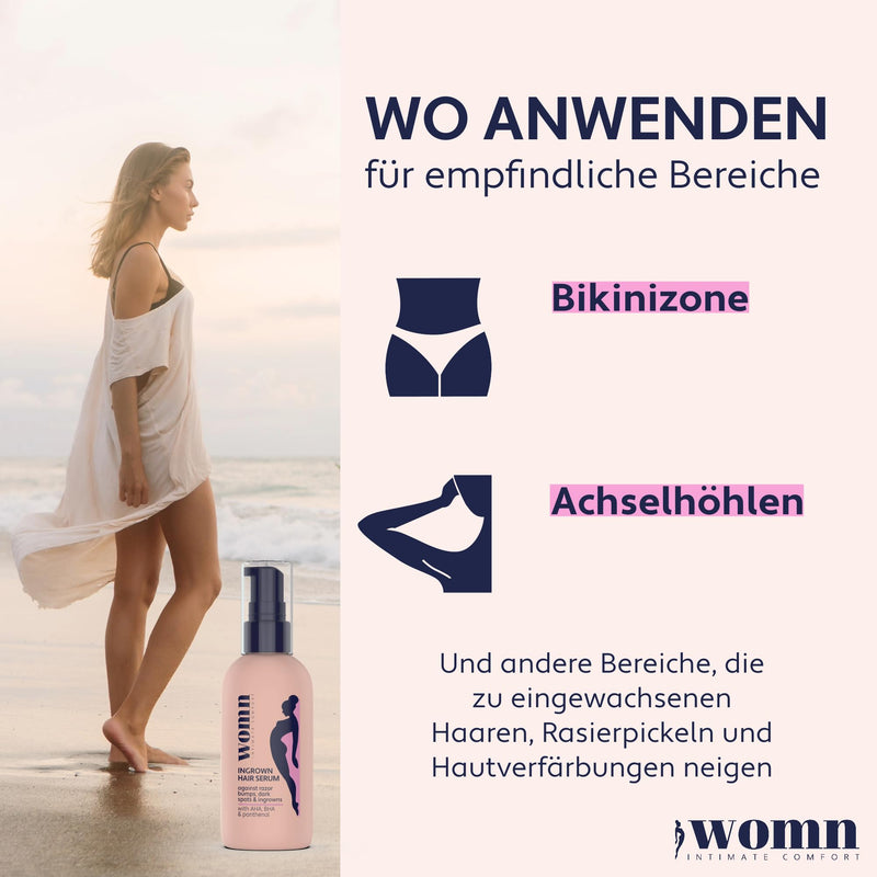 womn Intimate Comfort INGROWN HAIR SERUM - Serum against ingrown hairs, razor bumps & skin discoloration, 50 ml - NewNest Australia