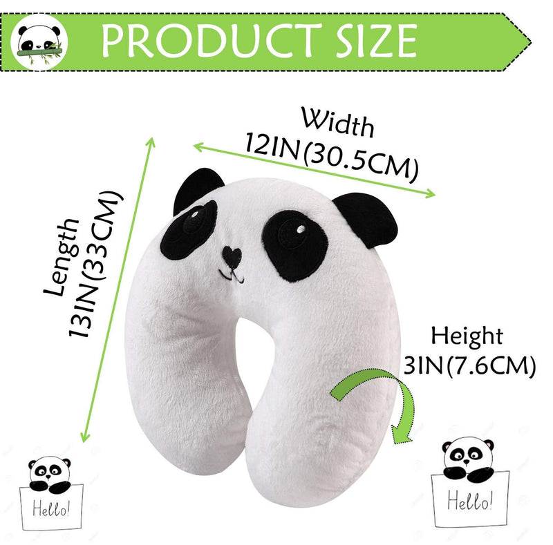 Cute Neck Travel Pillow for Kids, Support Kid's Head, Chin While Sleeping at Car Seat, Stroller, Airplane, Bus Travelling, Soft U Shaped Animal Neck Support Pillow for Toddlers, Panda - NewNest Australia