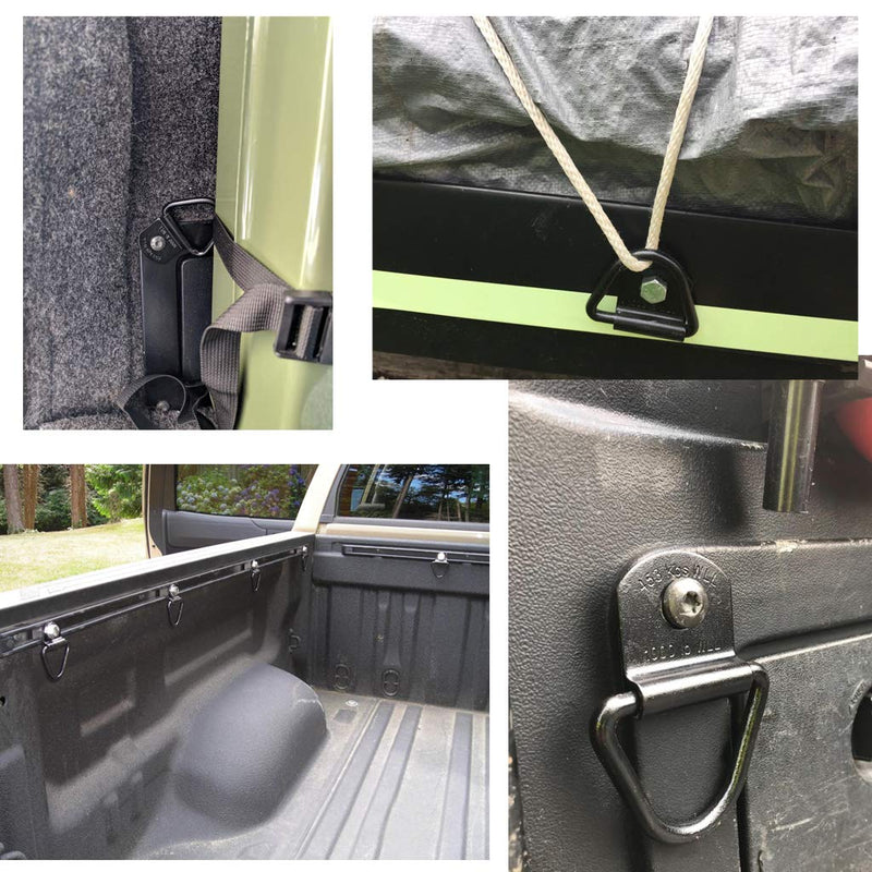 OwnMy Pack of 10 Cargo Tie Down Anchors Hooks, Heavy Duty Black V Rings Bolts Forged Lashing Ring 1000 lbs Capacity Trailer Anchors Hooks Set of 10 PCS - NewNest Australia