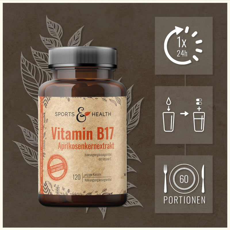 Apricot Kernels 120 Capsules - Apricot Kernel Extract With Vitamin C From The Acerola Cherry - Vitamin B17 - Apricot Kernel Extract With Vitamin C - Ground Apricot Kernels - Amygdalin From Apricot Kernels - NewNest Australia