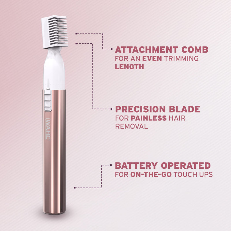 Wahl Ladies Precision Eyebrow Shaper, Women's Eyebrows Trimming, Rinseable Head, Battery-Operated Trimmer for Women, Painless Hair Removal, Trim Intricate Areas - NewNest Australia