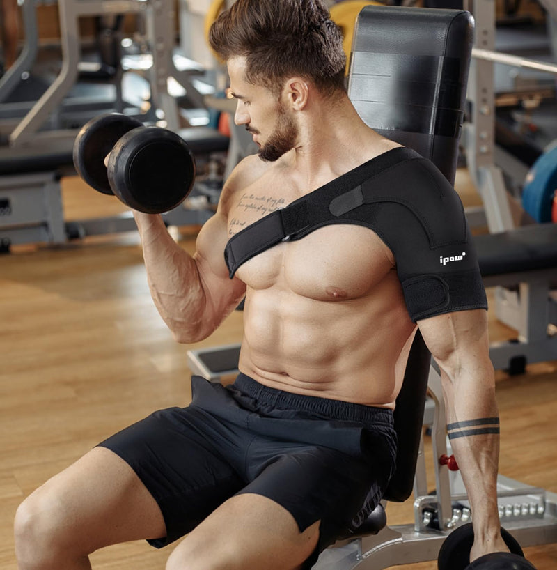 IPOW Adjustable Neoprene Shoulder Support Bandage Strap Helps Stability, Arthritic Shoulders, Shoulder Dislocation, Unisex, Fits Both Left or Right Shoulder L - NewNest Australia