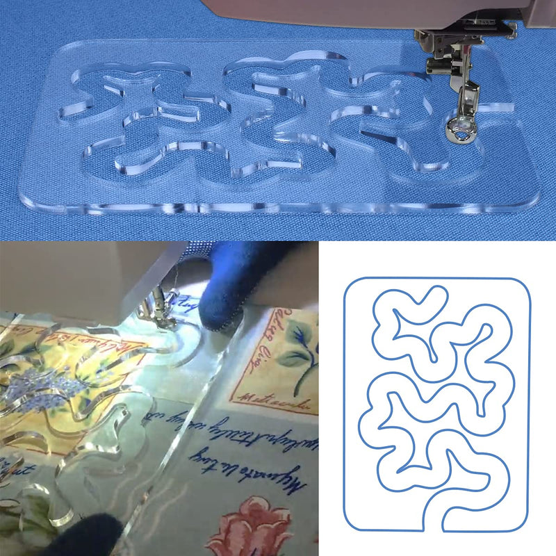 Using Quilting Templates Sewing Machine Domestic Free Motion Quilting Templates Rulers Transparent for A Simple Meander and A Great Secondary Quilting Design - NewNest Australia