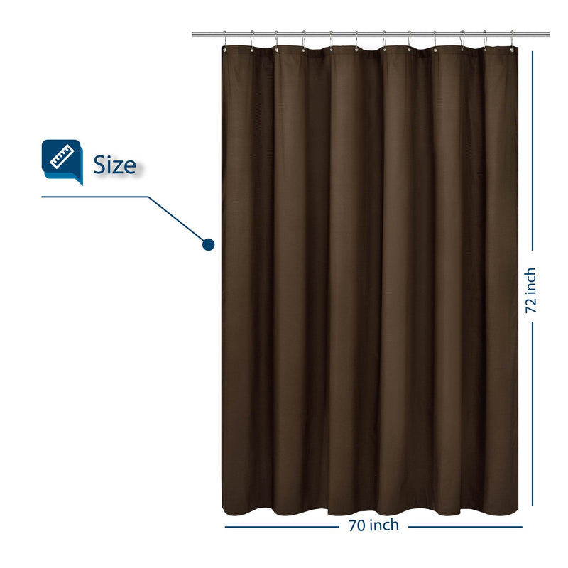 Barossa Design Soft Microfiber Fabric Shower Liner or Curtain with Embossed Dots, Hotel Quality, Machine Washable, Water Repellent, Chocolate Brown, 70 x 72 inches 70"W x 72"H - NewNest Australia