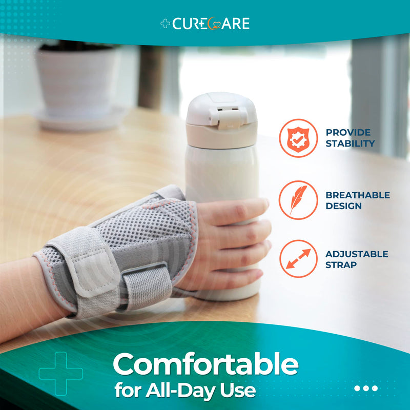 CURECARE Thumb Splint, Comfortable CMC Thumb Brace Right & Left, Universal Size Thumb Brace for Arthritis, Tendonitis, CMC Joint Injuries (Grey) Grey - NewNest Australia
