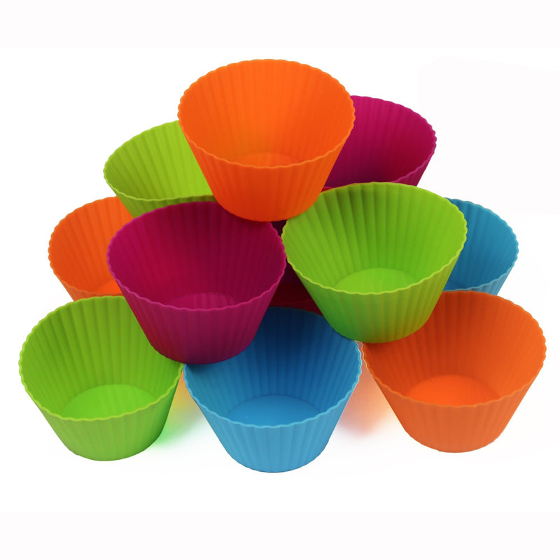 NewNest Australia - Webake Silicone Baking Cups Reusable 3.5 Inch Jumbo Muffin Pan Cupcake Baking Mold Auto Cup Holder Liner 12 Pack Jumbo Cupcake 