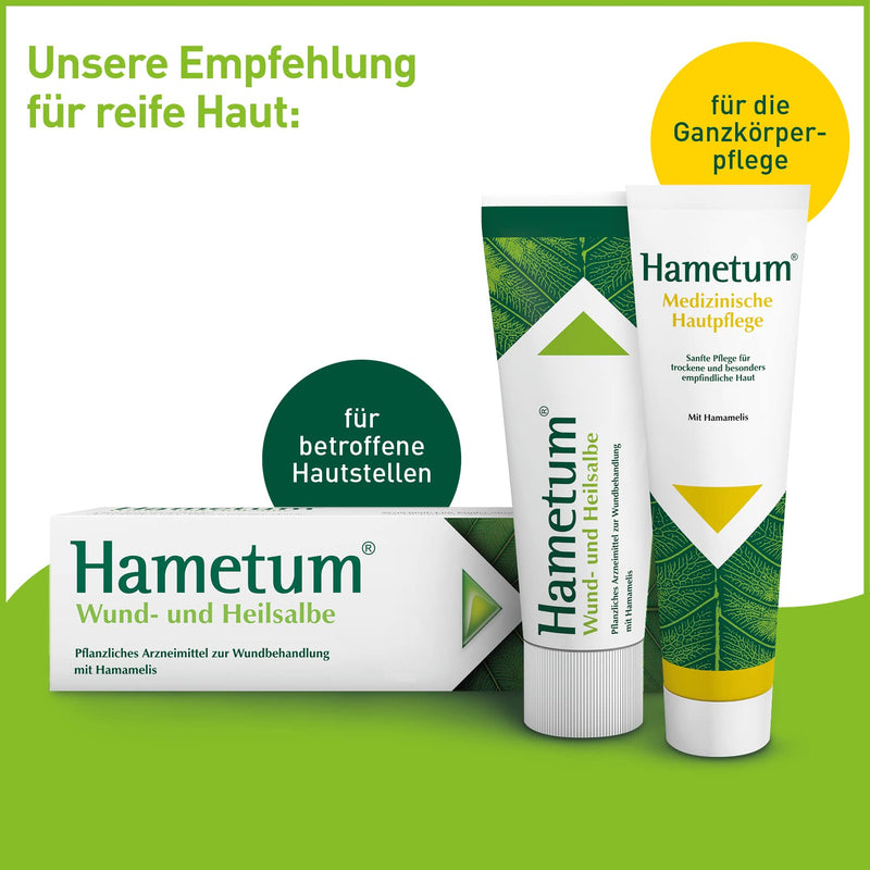 Hametum wound and healing ointment, 100 g, with witch hazel, for small injuries such as abrasions and cuts, promotes wound healing & inhibits inflammation, treatment of cracked and inflamed mature skin - NewNest Australia