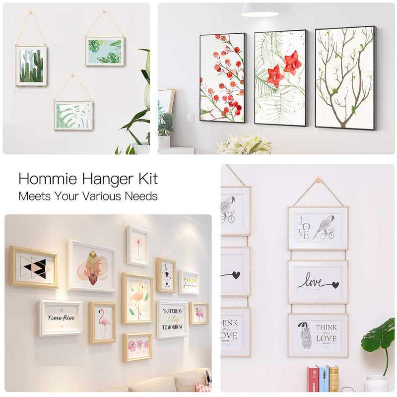 Picture Hanging Nails, Hommie Picture Hangers with10-60 lbs 50PCS Picture Hangers Hardware kit One Step Picture Hangers Nails for Drywall, Picture Frame, Canvas, Mirror Hanging Decoration 10-60bls 50pcs - NewNest Australia