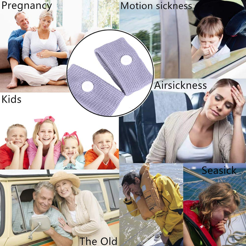 Zingso Anti Travel Sickness Bands Wristbands, 2 Pairs Motion Sickness Bands for Kids & Adults Natural Acupressure Nausea Relief Wristbands for Car Sea Flying Trip and Pregnancy Morning Sickness - NewNest Australia