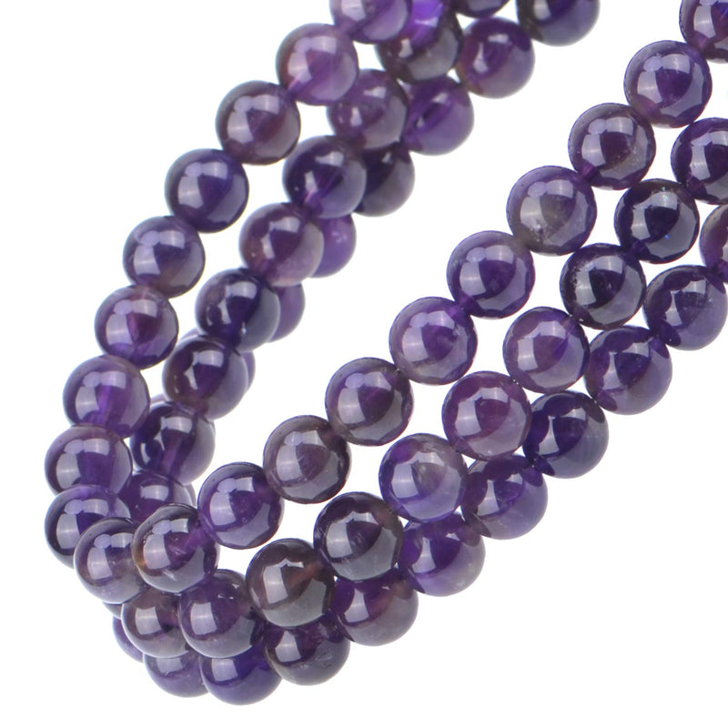 100Pcs Natural Crystal Beads Stone Gemstone Round Loose Energy Healing Beads with Free Crystal Stretch Cord for Jewelry Making (Amethyst, 6MM) Amethyst - NewNest Australia