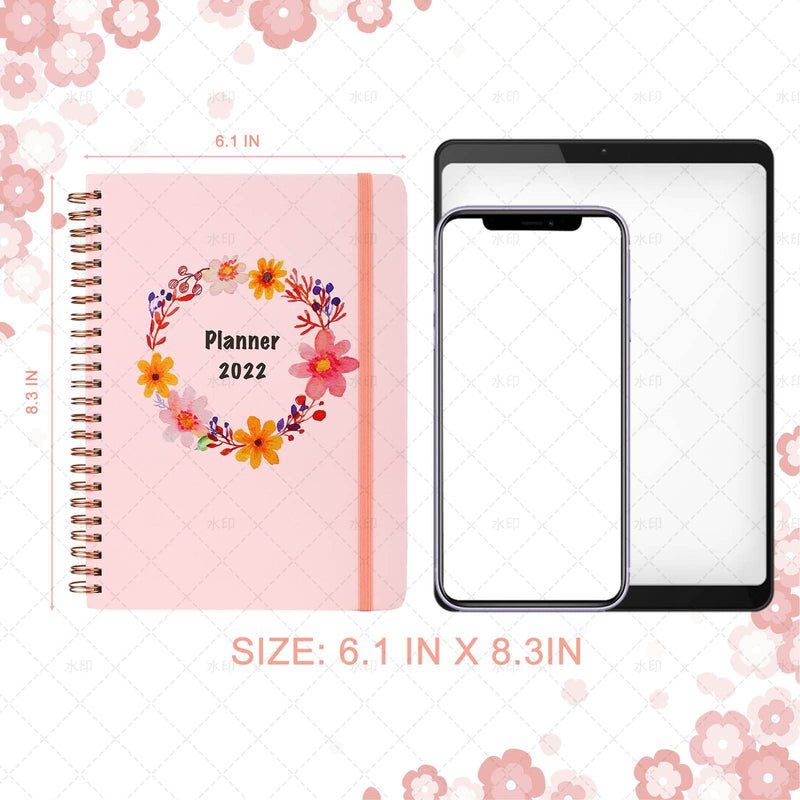 2022-2023 Planner Weekly and Monthly-January 2022-December 2023 Planner with Tabs, Note Pages, Weekly Goals , 5" x 8", Twin-Wire Binding,15-Hole Punched, Organizer for Academic Schedule, To Do list, Daily Life wreath - NewNest Australia