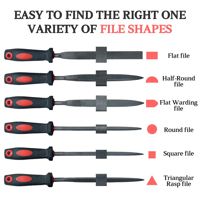 GUANGLANG Metal File Set, 6 Pcs High Carbon Steel Rasp Needle File for Wood, Jewelry, Metal, Plastic, Sanding - NewNest Australia
