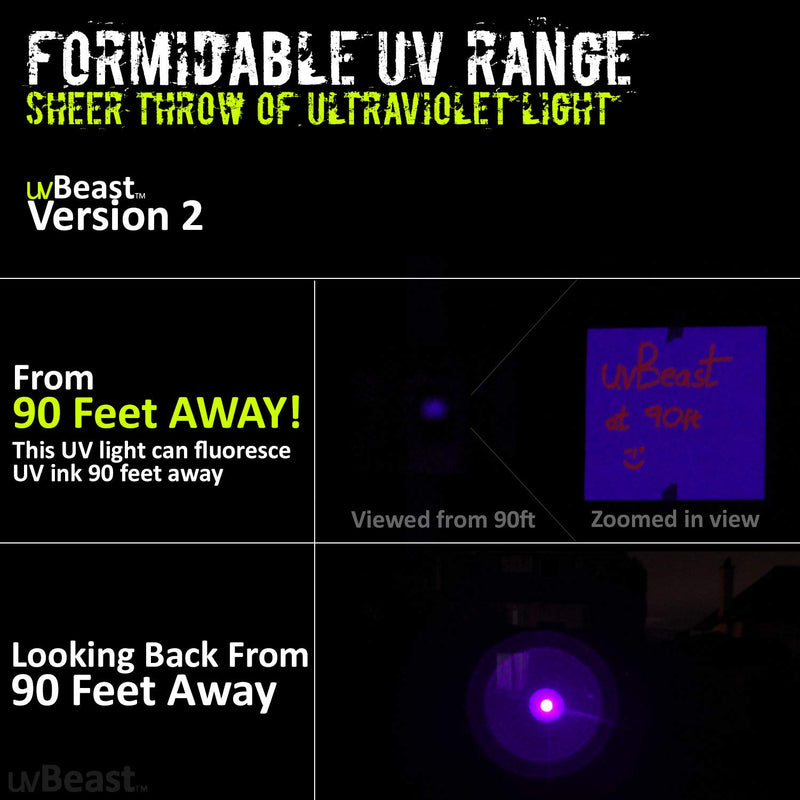 uvBeast V2 - Black Light UV Flashlight with HIGH DEFINITION with Flood Effect 385-395nm UV Best for Commercial/Domestic Use Works Even in Ambient Light – USA Stock – UK Design - NewNest Australia