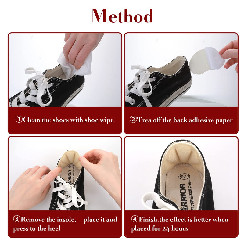 Molain Heel Pads Cushions Filler for Too Big Shoes Wear Anti-Slip Helper Grips Inserts Toe Loose Liners Brace Fit Tighter Size Boots for Womens Men (8 Pairs Set A) 8 Pairs Set a - NewNest Australia