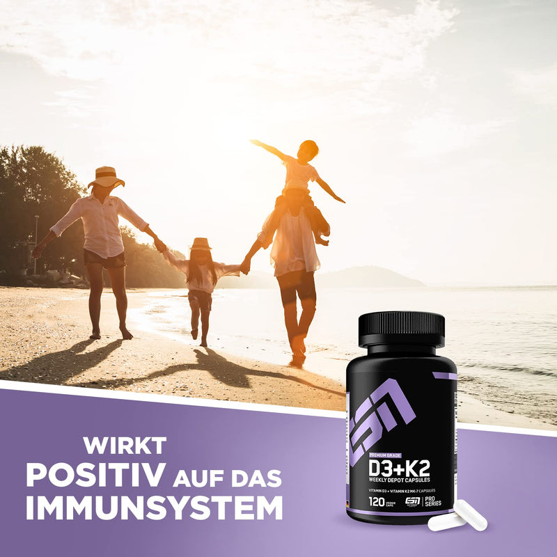 ESN Vitamin D3+K2, 120 caps single - NewNest Australia