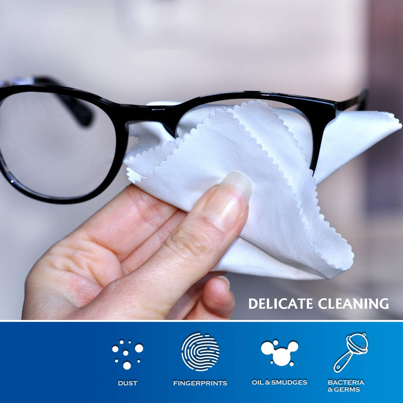 AAwipes Eyeglasses Cleaning Cloth Microfiber Cleaning Cloths 30 Pack for Cleaning Glasses, Lenses, Phones, Screens, Camera,Silverware, Any Other Delicate Surfaces (6"x7", 10 White + 20 Dark Grey) - NewNest Australia
