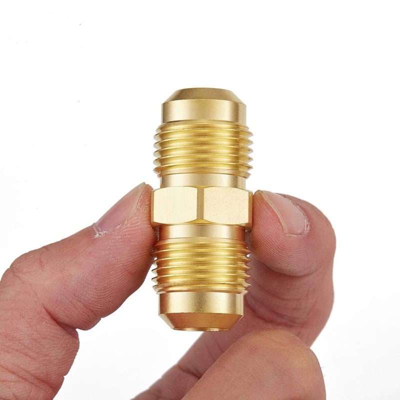 Litorange 4 PCS Brass Tube Coupler Pipe Flare Fitting Union Connector Gas Adapter 3/8" Male Flare x 3/8 Inch Male Flare 4PCS 3/8 x 3/8 Male - NewNest Australia