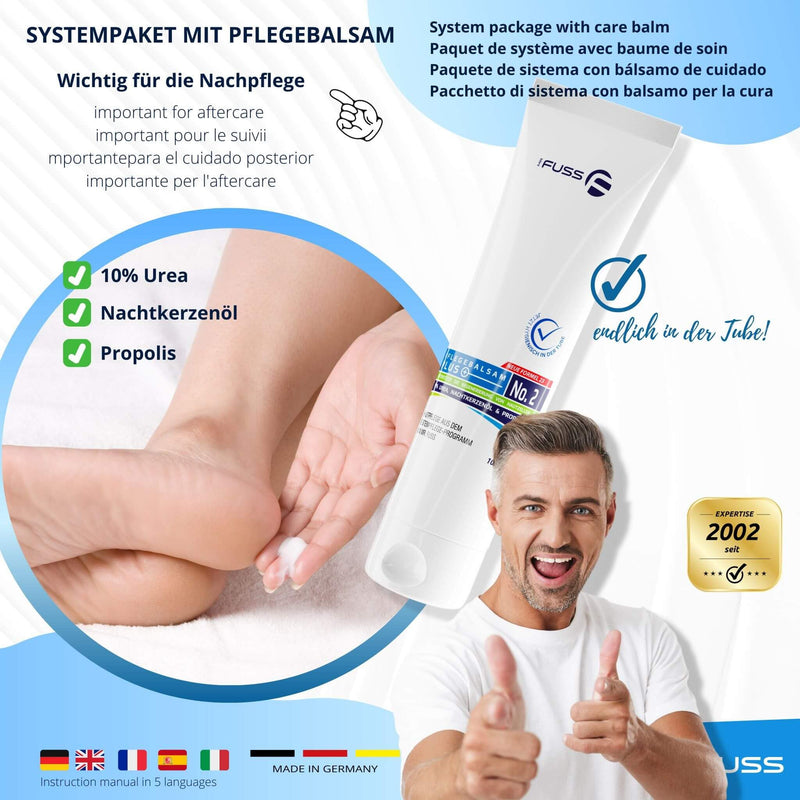 Mr. Fuss® No. 4 - Advanced Pack Complete - Small, cuticle callus remover economy package 5 pieces. Active solution, quick-softening - 250 ml, balm no. 2-100 ml, cotton wool, cutlery set 1 piece (pack of 1) - NewNest Australia