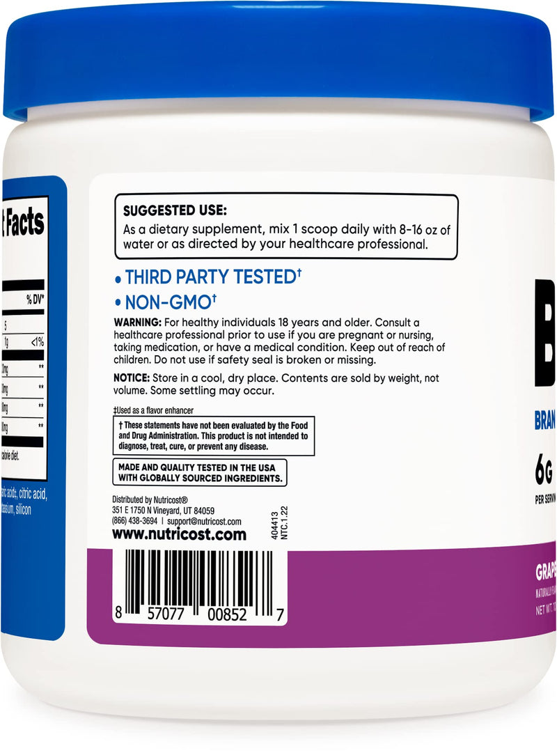 Nutricost BCAA Powder 2:1:1 (Grape, 30 Servings) Grape 30 Servings (Pack of 1) - NewNest Australia