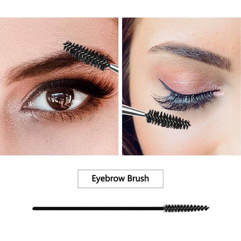 Eyebrow scissors and three eyebrow brushes, beard and nose scissors eyelash with curved craft stainless steel scissors - NewNest Australia