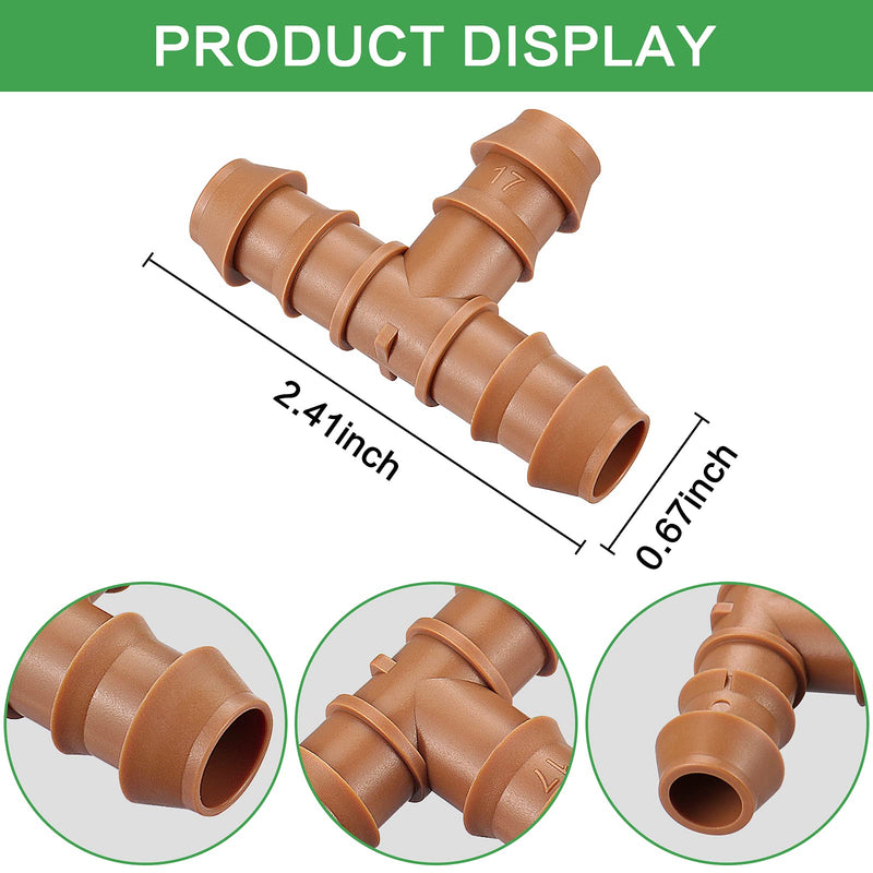 iMopo 21-Pack Drip Irrigation Universal Barbed Tee Fitting, Barbed Connectors for 1/2" Drip Tubing 21P-Tees - NewNest Australia