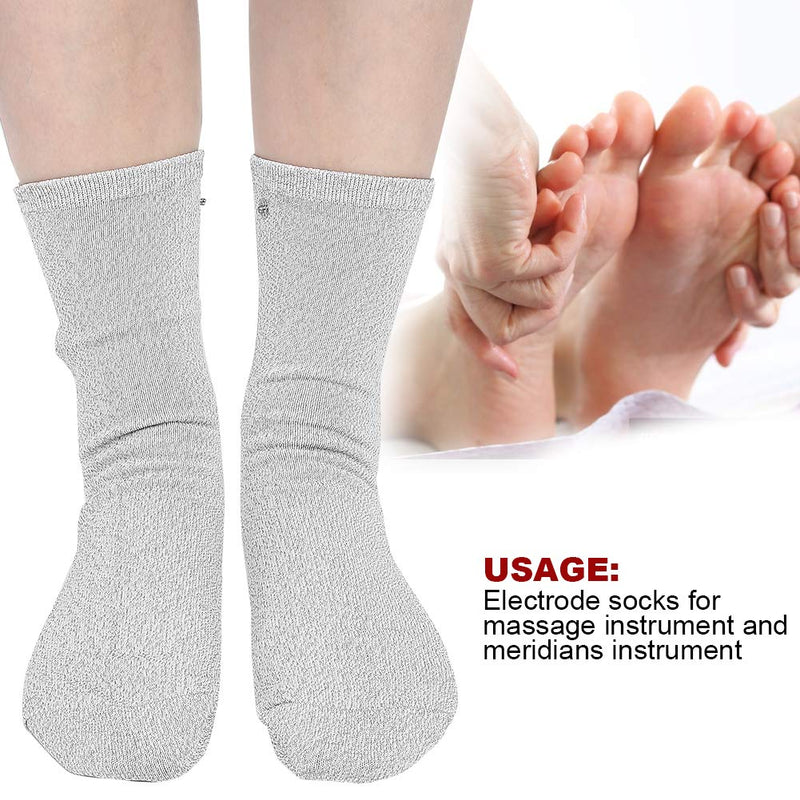 1 Pair Therapy Socks, Conductive Socks Electrode Socks to Massage Tired Feet, Used with TENS Machine Physiotherapy Instrument (NOT Included)(Long Electrode Socks) Long Electrode Socks - NewNest Australia