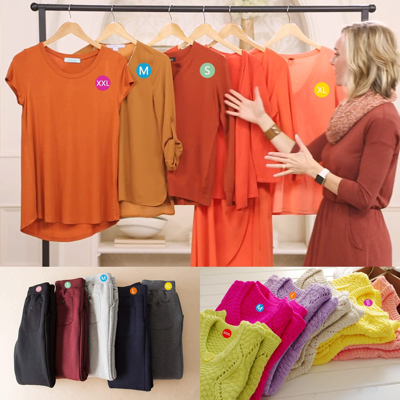 Misofuki 3500 Pcs 7 Rolls 7 Sizes 7/8 Inch Clothing Size Stickers, Colorful Coded Round Self Adhesive Apparel Size Labels for Clothing T Shirts Trousers Skirt Retail (XS,S,M,L,XL, XXL,XXXL) - NewNest Australia