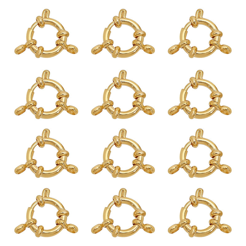 PandaHall 12pcs 24K Gold Plated Jewellery Spring Ring Clasps, 304 Stainless Steel Bracelet Necklace Link Connector Findings Charms for Brecelet Neckalce Jewellery Making DIY Craft, Golden - NewNest Australia