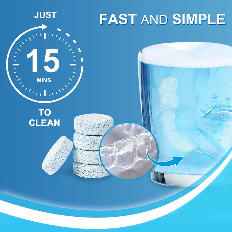MySmile Denture Cleaning Tablets, Retainer Cleaner Removes Bad Odor, Plaque, Stains from Dentures, Retainers, Mouth Guard and Dental Appliances, Denture Cleaner Tablets, 3 Months Supply, Made In USA 90 Count (Pack of 1) - NewNest Australia