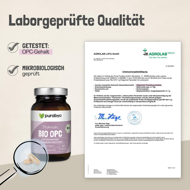 Opc Bio Grape Seed Extract | Premium | In The Glass | 300Mg Opc/Capsule (Hplc Laboratory Tested) | Vegan | Organic Cultivation In Spanish Wine Region | Water Extracted | Without Additives | 2 Month Supply - NewNest Australia