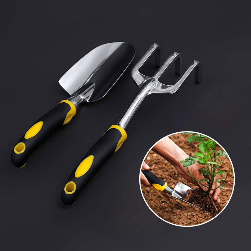 VILIVIT Gel Grip Garden Tools Kit 4 Piece - Gardening Tool Sets with Aluminum Heads - Trowel Cultivator Pruner and Weeding - NewNest Australia