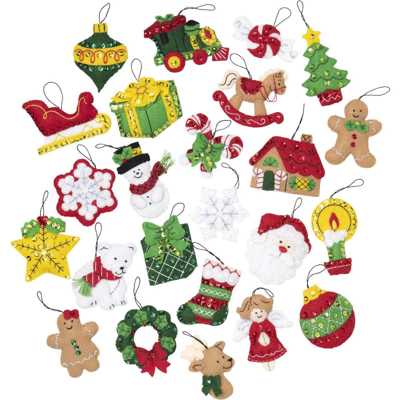 Bucilla Felt Applique Ornament Kit, 2.5" x 2.5", Christmas Minis - NewNest Australia