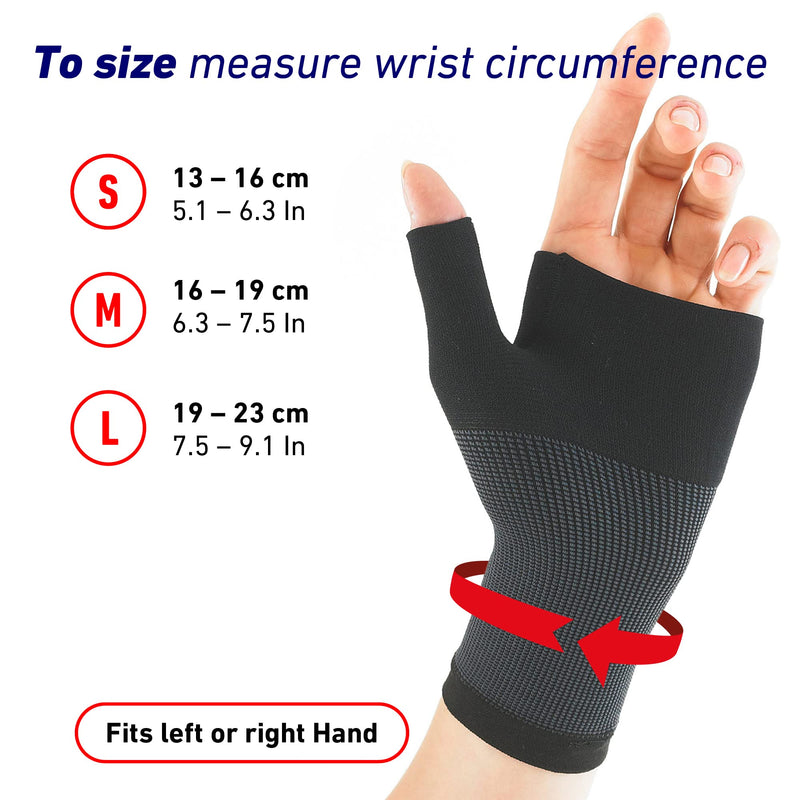 Neo G Wrist and Thumb Support for Arthritis, Joint Pain, Tendonitis, Sprain, Hand Instability - Wrist Support for Sports, Daily Wear – Wrist Brace Multi Zone Wrist Compression Hand Support - L - Black Large: 19-23 cm - NewNest Australia