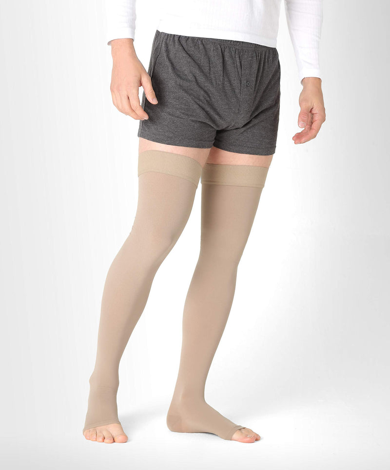 Medical Thigh Compression Stockings - With Open Toe - For Men And Women - (Class 2, 23-32 Mmhg, 120 Den) - Thrombosis Stockings - Support Stockings For Flights - Pani Teresa Medica Beige Size 3 - Long: A - Look At The Third Picture - NewNest Australia