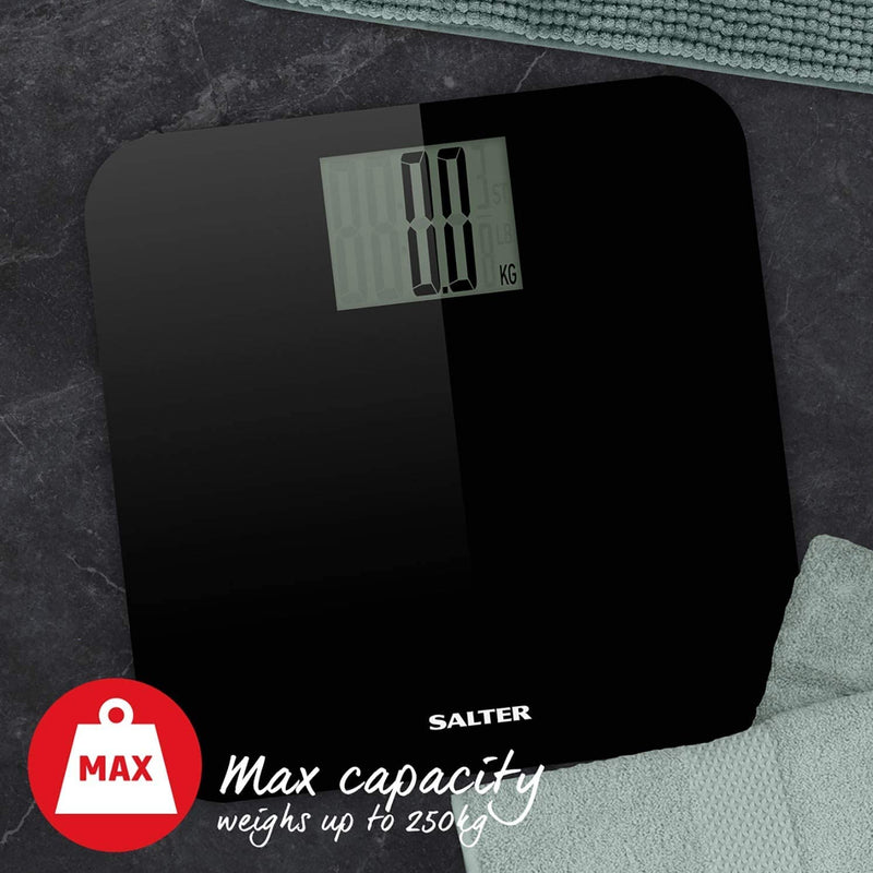 Salter 9049 Bk3R Digital Bathroom Scales - Electronic Body Weight Scales, 250Kg Capacity, Personal Scales With Large Platform, Instant Reading Step-On Technology, Precise Weight In Kg, St, Lbs - NewNest Australia