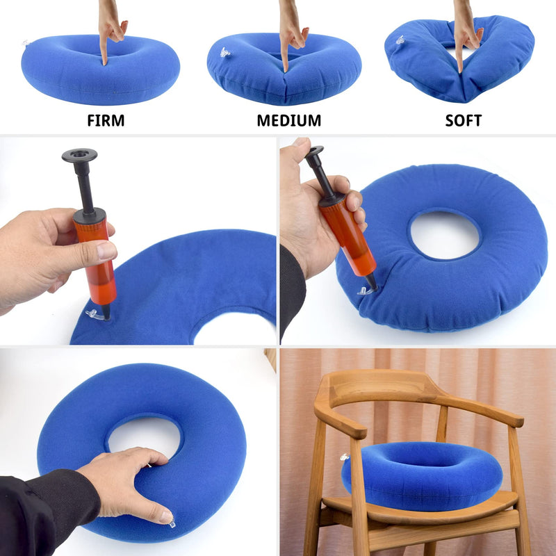 Portable Inflatable Cushion donut cushion pressure cushions for bottoms Donut Shape, Comfortable Sitting, Pressure Relief, Suitable for All (M, Blue, 1) M - NewNest Australia