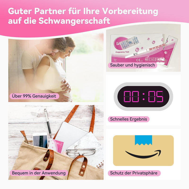 Wondfo pregnancy test early test 10 miu/ml quick detection 20 one step home test strips 6 days earlier - NewNest Australia