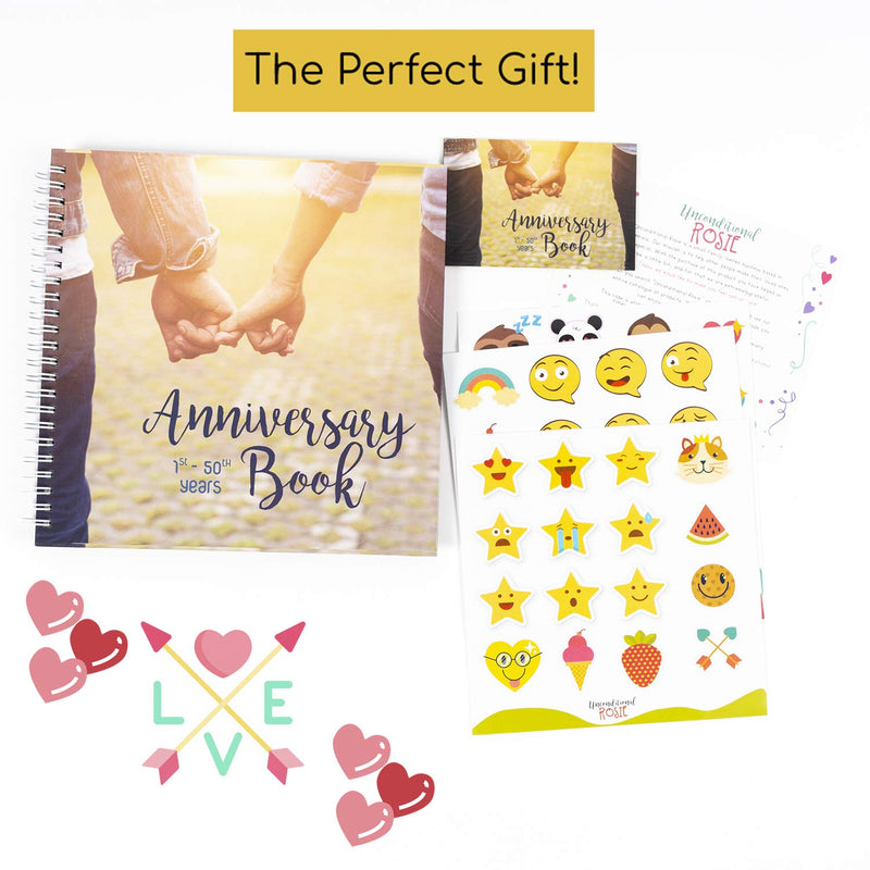 Unconditional ROSIE Wedding Anniversary Memory Book | A Hardcover Journal to Document Anniversaries from The 1st to The 50th Year | Wedding Gifts for Bride and Groom | Wedding Planner Book - NewNest Australia
