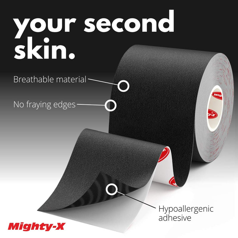 (3 Uncut Rolls) Waterproof Kinetic Tape for Knees and Shoulders + 50 Video Guides - Immediate Pain Relief - Use as: Knee Tape, Muscle Tape, Shoulder Tape - 16.4ft - Latex Free - Great Adhesion - NewNest Australia