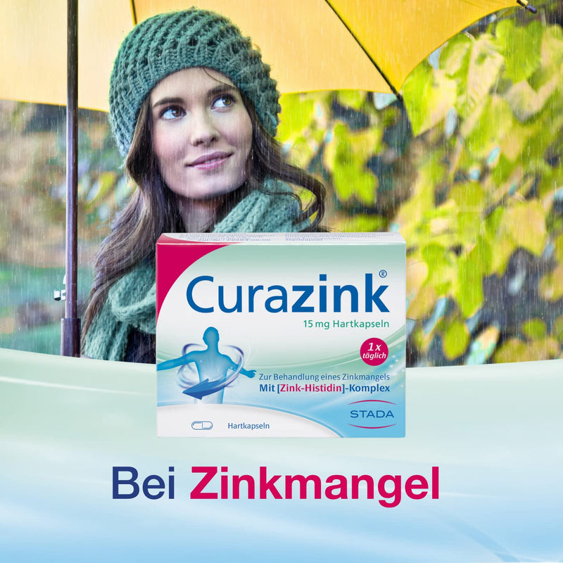 Curazink hard capsules - medicine for the use of a clinically proven zinc deficiency - high dose with 15 mg zinc in the unique zinc-histidine complex - 1 x 100 hard capsules - NewNest Australia