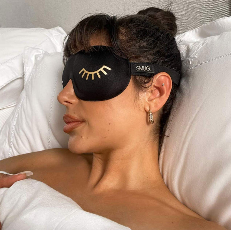 SMUG 100% Blackout Sleep & Eye Mask | Eyelash Extension Friendly | Eye Masks for Sleeping | Sleep Masks for Women & Men | Straps for Dream Comfort & Adjustability | Black Wink - NewNest Australia